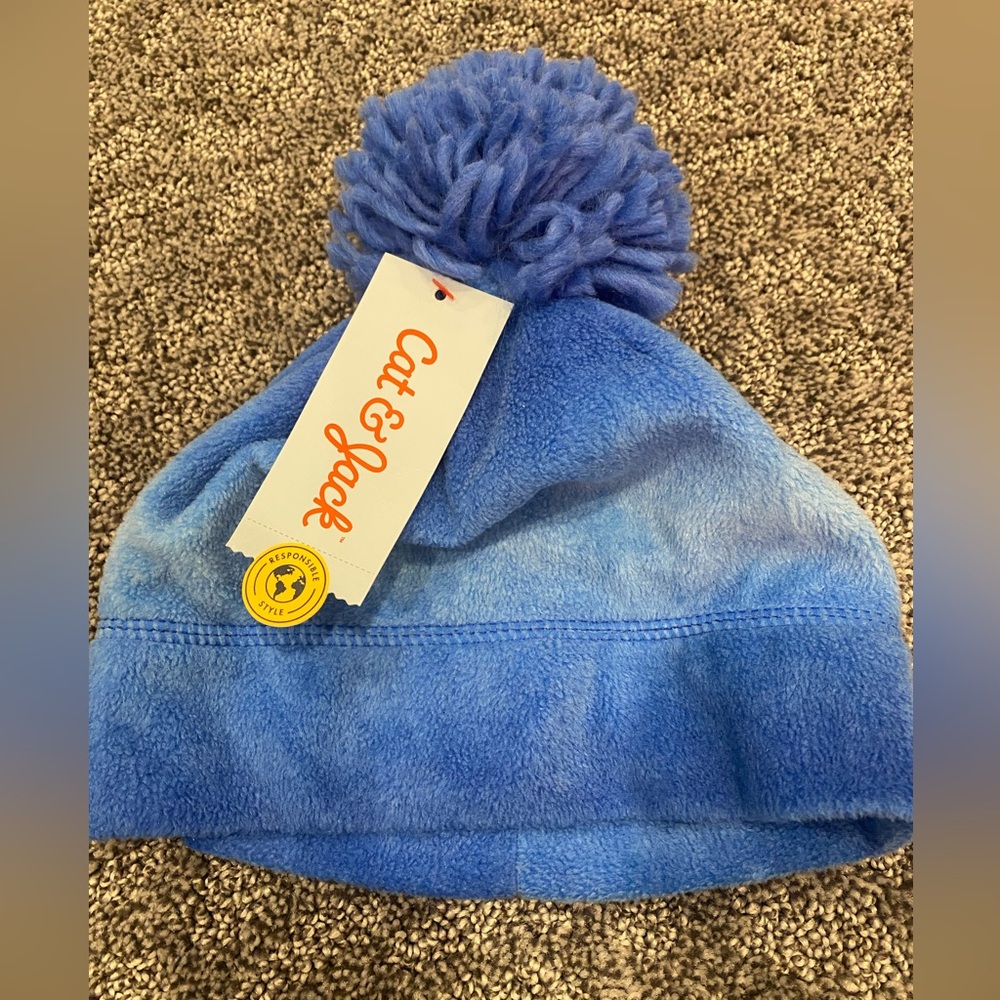 Blue fleece lined stocking hat. Size 2T-5T